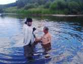 Крещение в реке Реж в день Рождества Иоанна Крестителя
