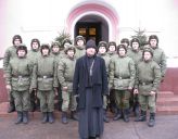 Крещение и причащение военнослужащих штаба ВВС в Донском монастыре