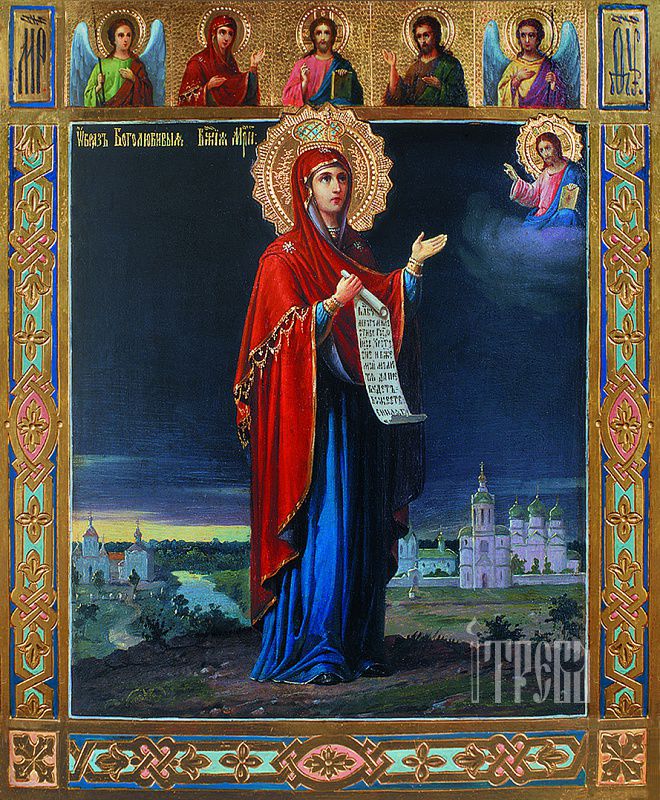 Боголюбская икона в живописном изображении из частной коллекции